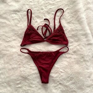 Frankie’s Bikinis Red Bikini Set